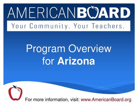 Program Overview for Arizona