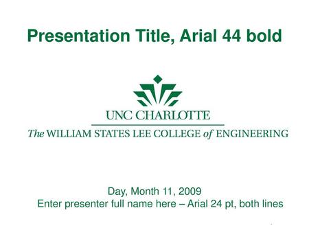 Presentation Title, Arial 44 bold