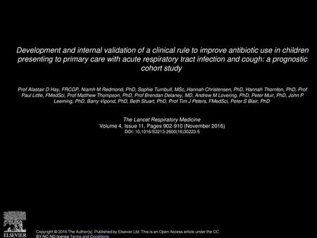 Development and internal validation of a clinical rule to improve antibiotic use in children presenting to primary care with acute respiratory tract infection.