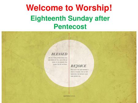 Eighteenth Sunday after Pentecost