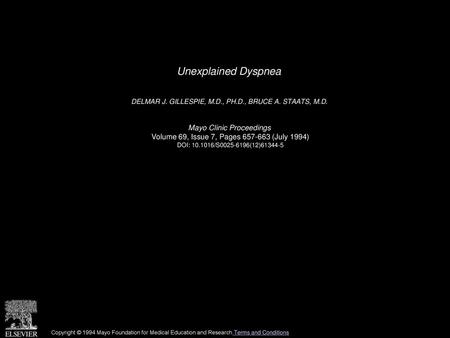 Unexplained Dyspnea Mayo Clinic Proceedings