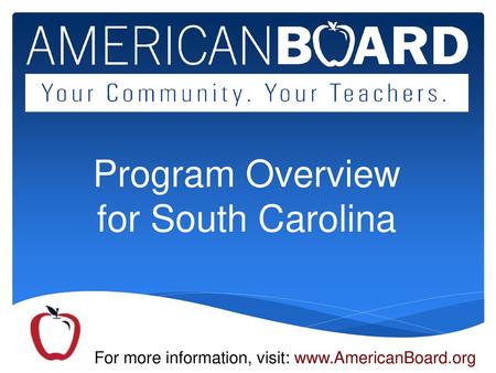 Program Overview for South Carolina