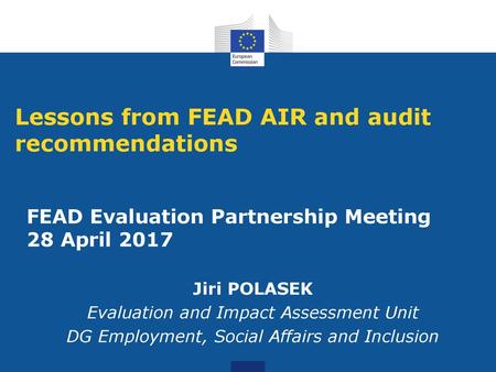 Lessons from FEAD AIR and audit recommendations