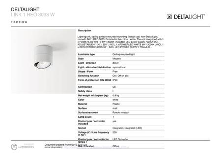 DELTALIGHT LINK 1 REO 3033 W W Description