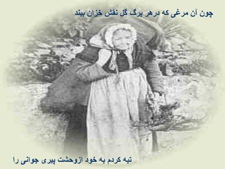 چون آن مرغی که درهر برگ گل نقش خزان بیند