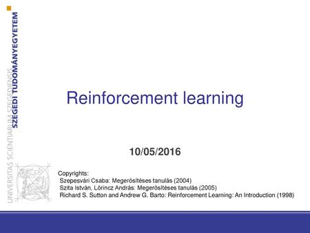 Reinforcement learning