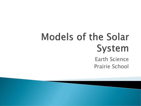 Models of the Solar System