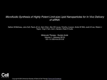 Molecular Therapy - Nucleic Acids