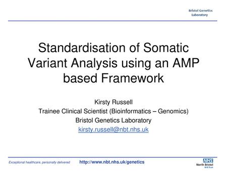 Kirsty Russell Trainee Clinical Scientist (Bioinformatics – Genomics)