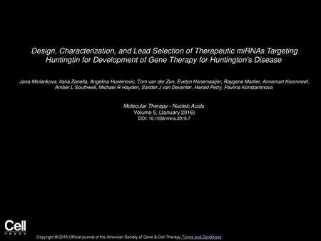 Molecular Therapy - Nucleic Acids