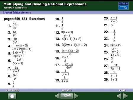 Multiplying and Dividing Rational Expressions