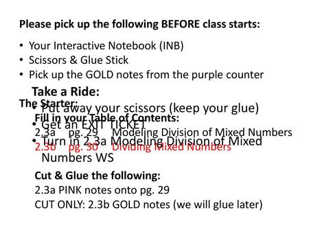 Put away your scissors (keep your glue) Get an EXIT TICKET