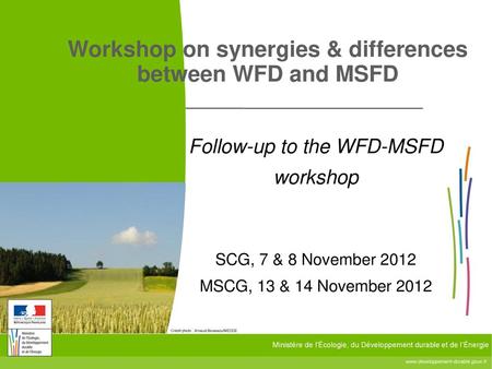 Workshop on synergies & differences between WFD and MSFD