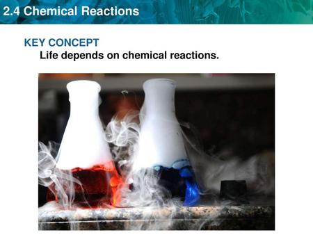 KEY CONCEPT  Life depends on chemical reactions.