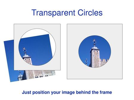 Transparent Circles Just position your image behind the frame.