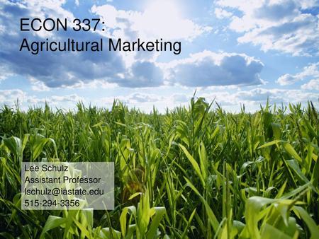 Agricultural Marketing