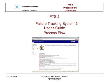 FTS 2 Failure Tracking System 2 User‘s Guide Process Flow