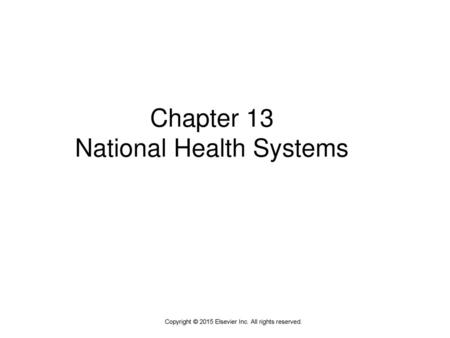 National Health Systems