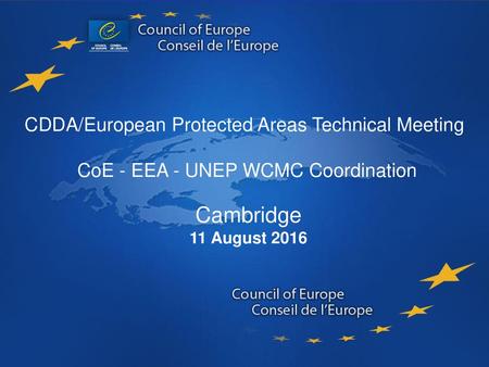 Cambridge CDDA/European Protected Areas Technical Meeting