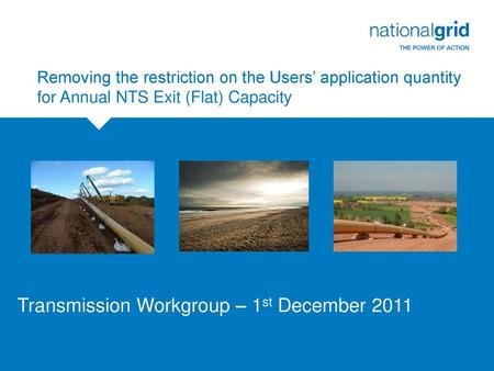 Transmission Workgroup – 1st December 2011