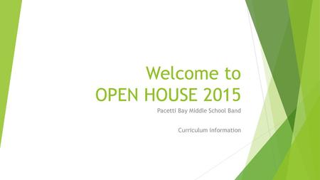 Pacetti Bay Middle School Band Curriculum information