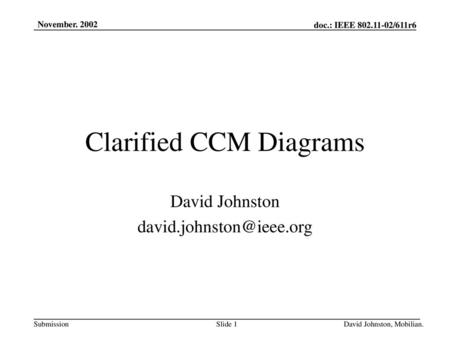 Clarified CCM Diagrams