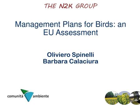 Management Plans for Birds: an EU Assessment