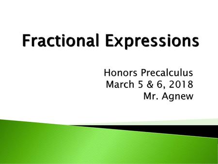 Fractional Expressions