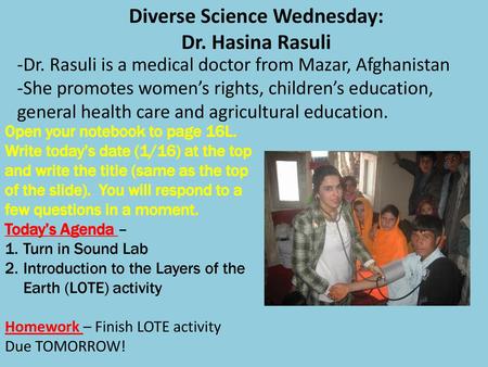 Diverse Science Wednesday: