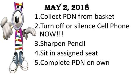 May 2, 2018 Collect PDN from basket