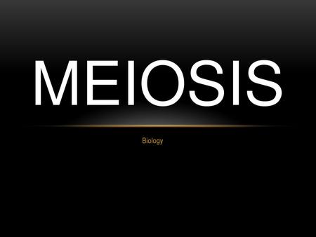 Meiosis Biology.