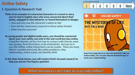 Online Safety 1. Question & Research Task