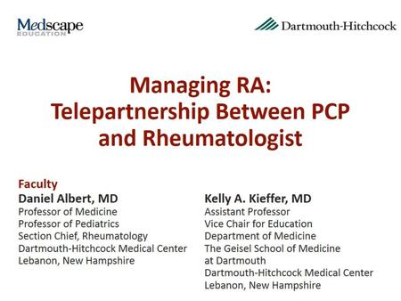 Managing RA: Telepartnership Between PCP and Rheumatologist