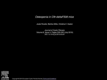 Osteopenia in Cftr-deltaF508 mice