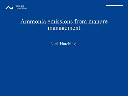 Ammonia emissions from manure management