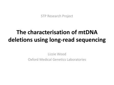 The characterisation of mtDNA deletions using long-read sequencing