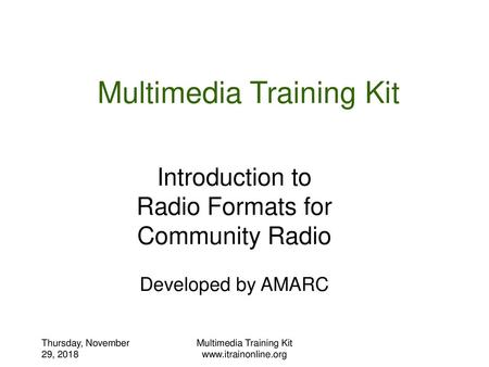 Multimedia Training Kit