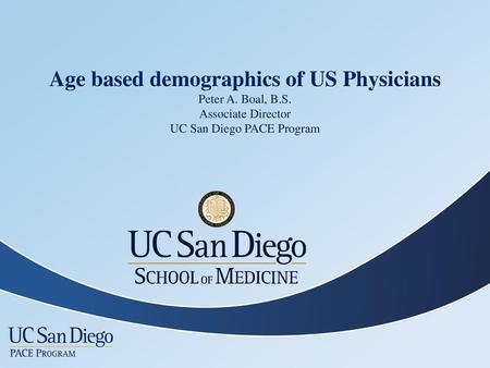 Age based demographics of US Physicians