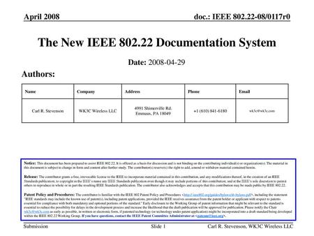 The New IEEE Documentation System