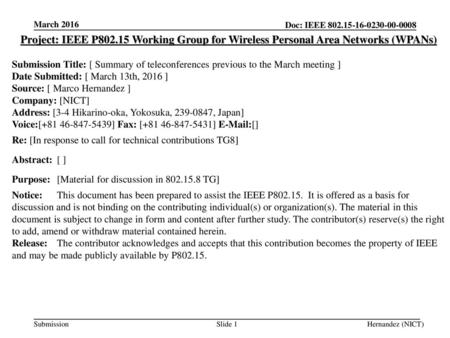 <month year> <doc.: IEEE doc> March 2016