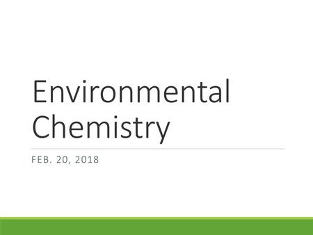 Environmental Chemistry