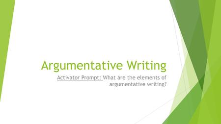 Argumentative Writing