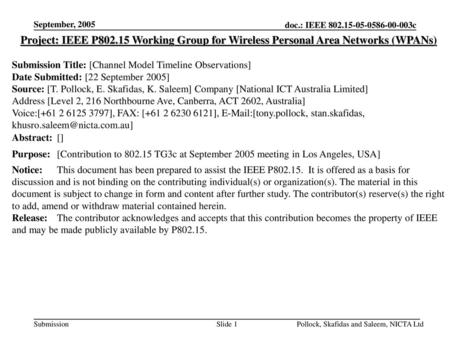 <month year> doc.: IEEE c September, 2005