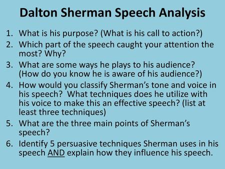 Dalton Sherman Speech Analysis