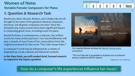 How do a composer’s life experiences influence her music?