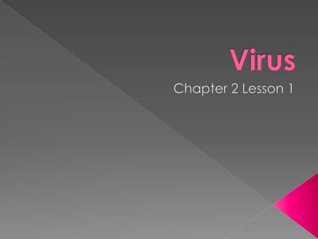 Virus Chapter 2 Lesson 1.