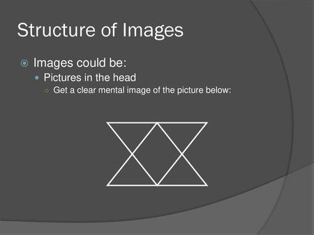 Structure of Images Images could be: Pictures in the head