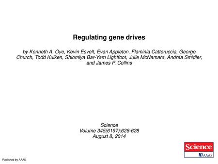 Regulating gene drives