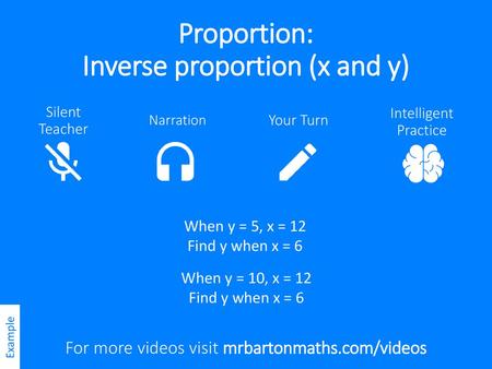 Proportion: Inverse proportion (x and y)