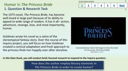 Humor in The Princess Bride 1. Question & Research Task